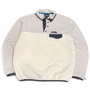 Y2K Patagonia Synchilla Fleece Grey Colorblock Pullover Sweater